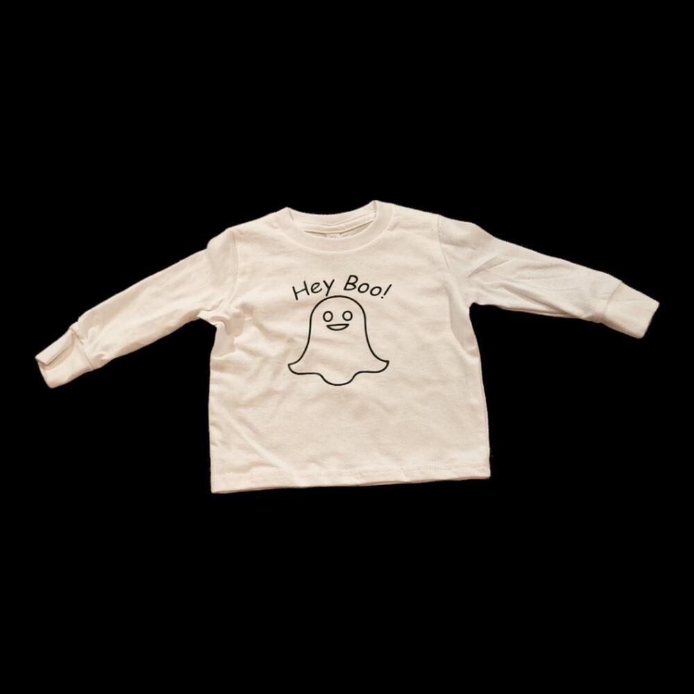 NEW Toddler "Hey Boo! "Halloween Long Sleeve Shirt l Various Sizes